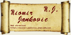 Miomir Janković vizit kartica